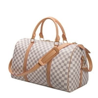 Skearow modna karirana torba za dufff, 21l torba za prtljagu velikih kapaciteta, PU veganska kožna torba