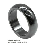 SunsuNrise Moda Jednostavna širina ravna hematit magnetski prsten za prsten Unise prsten za izlasci