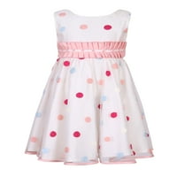 Little Girls Pink Polka Dot Pleased haljina za struk 7