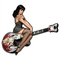 u. gitara djevojka xl vintage metalni znak