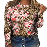 Avamo Women majica Crew Crt Majica dugih rukava Dnevna odjeća labava tunika Bluza Ležerne leopard tiskani