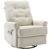 Kabriolet Swivele Recliner Sofa stolica sa USB priključkom i osjetljivom na dodir, posteljina tapecirana