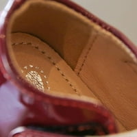 Baozhu Girls Haljine kožne cipele Dječje vjenčanje elegantne patentne kožne cipele djeca modne pojedinačne cipele vino crveno crno