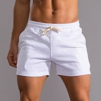 Unleife Plus kratke hlače za muškarce, muški čvrste pamučne pamučne pantalone Sportske elastične kratke hlače u sredini struka