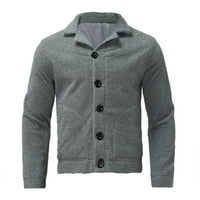 Yubnlvae Muška natkrivena jakna za savetnu jaknu Čvrsta boja tanka modna odjeća od vunene džepne kapute