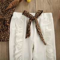 Dojenčad Djevojka Leopard vrhovi + luk hlače + hlače za glavu Trgovina jesenska odjeća