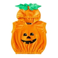 Toddler Halloween Hoodie Little Girl Boy bundeve lica uzorka bez rukava s kapuljačom bez rukava baby baršunasti kostim