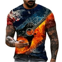 Muški atletski kratki rukav modni muškarci casual okrugli vrat cool stil 3D digitalni ispis pulover fitness sportske kratke hlače rukave za klirens bluza