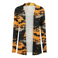 Tking Fashion Women Cardigan Lagana otvorena prednja ležerna Halloween tiskana s dugim rukavima Midledge Jacket Cardigan za žene Crna 5xl