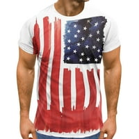 Muška majica Dan neovisnosti Summer Zastava Digitalni 3D štampanje sa okruglim vratom kratkih rukava za muškarce