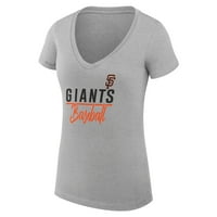 Ženska G-III 4her by Carl Banks Heather Siva San Francisco Giants Team Graphic V-izrez ugrađena majica