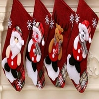 Cocopeaunt božićne čarape slatke Xmas velike čarape božićne drvce viseći ukrase za odmor