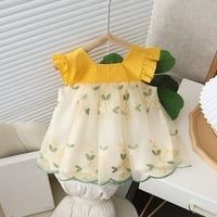 Ljetne haljine za djevojčice Novi cvijet Ispiši male leteće rukave modne haljine za 12 mjeseci