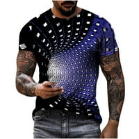 3D košulja za muškarce Grafički ljetni tisak kratkih rukava cool smiješna optička iluzija T majice za muške dječake Trendy Streetwear Ležerne prilike