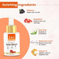 - Ayurveda Co. 15% vitamin C serum za lice za toniranje, osvjetljenje i užarenje kože, protiv starenja i protiv bora, povećava kožu sjaj za žene i