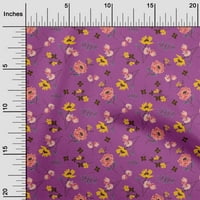 Onuone pamučne svilene ružičaste listove i cvijeće cvjetno šivaće tkanina od dvorišta otisnuta DIY odjeća