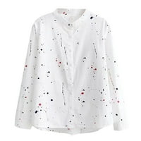 Girls Top modni dugi rukav gumb s dugim rukavima Korejska majica Casual Labavi bluza