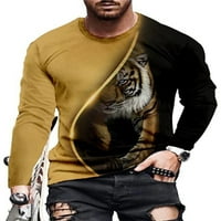 HAITE MAN majica CREW CACT T majice Dugi rukavi Tors Muške bluze Muška životinja štampano pulover sivo