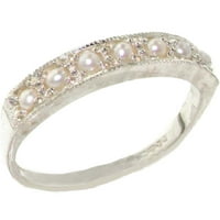18k bijeli zlatni kultivirani prsten za biserne žene - veličine za dostupnost