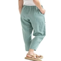 Avamo ženske posteljine hlače visoke struke Ležerne prilike sa širokim nogama sa džepovima Dame ženske