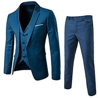 Muška modna jakna + prsluk + odijelo hlače trodijelno odijelo