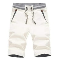 Muške ljetne hlače od pune boje elastične trake labave povremene sportske trke ravne kratke hlače pantalone