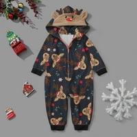 Baby Joper za Božićnu porodicu Podudaranje pidžama Slatka velika glava jelena PJS Dugim rukavima, mekani