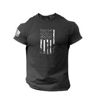 Zlekejiko o rukavama zastava zastava kratka muska majica Američka uznemirena ispisana muška bluza