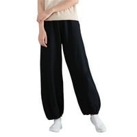 Ženske hlače Ležerne prilike za žene Džepne elastične prozračne pantalone Labavi struk Pant ženske hlače