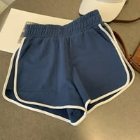 Ženski modni ljetni sportski struk detaljne kratke hlače Navy XXL
