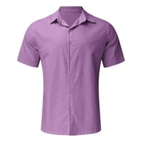Muška majica čvrsto gumne dole Ljetna havajska majica kratki rukav dvostruki džepovi okreću košulju ogrlicu