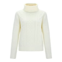 SNGXGN ženska turtena labav pulover džemper Jumper vrhovi ženskih džempera, bijeli, veličina XL