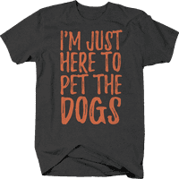 Ovdje sam ovdje da ljubim pse životinjske introvertne grafičke majice xlarge tamno siva
