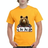MMF - Muška majica kratki rukav - medvjed u Xmas ružnom džemper
