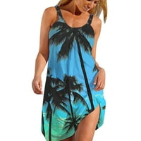 Ljetne haljine za žene, žene boho majice labave casual kratka haljina slatka havajska havajska