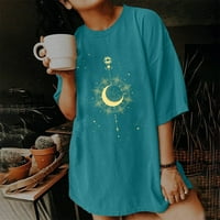 Prinxy ženske majice T majice za žene Sun and Moon Graphic Print kratkih rukava za žene teen djevojke