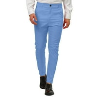 Hlače za muškarce muške poslovne pantalone za poslovne odijele, gumb Solid boja Velika veličina osvježavajuća