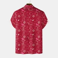 Muška majica Valentinovo voli slatko tiskane modne labave casual sportske kratkih rukava klasična mekana košulja