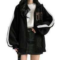 Ženski zip up hoodie modne prevelike obične dukseve udobne plus size slatke jakne za duksere za teen