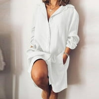 Ljetne haljine za žensko pamučno i posteljina majica casual labava maxi haljina za plažu
