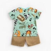 Baby Boys Cartoon fo kratki rukavi THORTS kratke hlače Ljetne odjeće, 0-3t