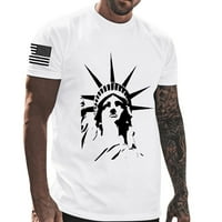 Muška majica Dan nezavisnosti Američka zastava Ispiši Casual Comfy rund vrat kratkih rukava majica