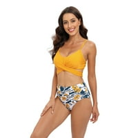 Ženski bikini kupaći komimit Cross Wrap Tie Back Up Bikini Batting odijela špagete kaiševi podstavljeni kupaći kostimi, S-2xl