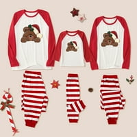 Anuirheih roditelj-dijete PJS toplo božićno odijelo prugasto šivanje kućna odjeća Pajamas pantalone