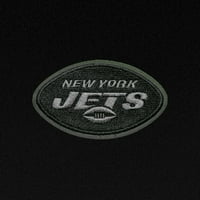 Muški antigua Black New York Jets Tonal Logo generacija četvrt-zip pulover