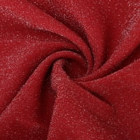 Plus veličina haljina za žene seksi čvrste sekverene šivanje sjajnih kluba s dugim rukavom mini haljina crvena
