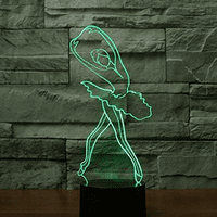 3D optička iluzija balerinska baletna djevojka noćna svjetlost sa pametnim dodirnim i daljinskim bojama