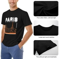 Pariz prekrasno mjesto Jednostavno vintage vintage majica MENS CLASSIC CREWNECK kratkih rukava u unise crnim xs
