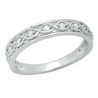 DazzlingRock kolekcija okrugla bijeli dijamantni vrtložni vrtložni zaručni zaručni vjenčani prsten za