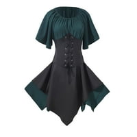 Košulje za žene za žene Trumet irska košulja haljina s korzetom Tradicionalna haljina Gothic Retro Retro Vintage Crew Cort Dress Dress haljina